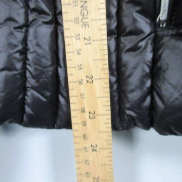 Michael Kors Packable Down Fill Puffer Hooded Jacket Women M Black Winter 354 - Picture 9 of 10